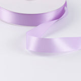 Light lavender satin ribbon on a white background