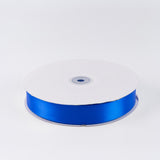 Blue satin ribbon spool on white background#whtbkgd