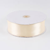 Cream satin ribbon spool on white background#whtbkgd