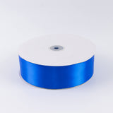 Blue satin ribbon spool on white background#whtbkgd