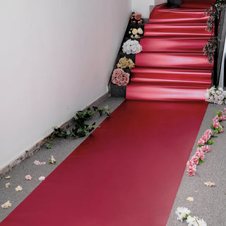 Add a Touch of Glamour to Your Event with the Metallic Red Glossy Mirrored Wedding Aisle Runner