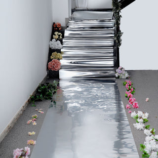 Add a Touch of Elegance with the Metallic Silver Wedding Aisle Runner
