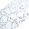 12x108inch Sparkly Silver Leaf Vine Sequin Tulle Table Runner#whtbkgd