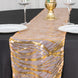 Rose Gold Wave Mesh Table Runner With Embroidered Sequins