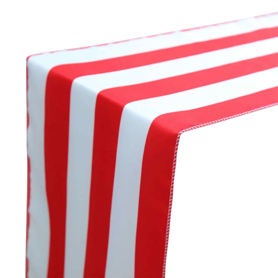 12" x 108" | Red & White | Stripe Satin Table Runners#whtbkgd