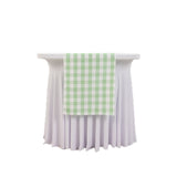 White Sage Green Buffalo Plaid Table Runner, Gingham Polyester Checkered Table Runner