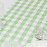 White Sage Green Buffalo Plaid Table Runner, Gingham Polyester Checkered Table Runner#whtbkgd