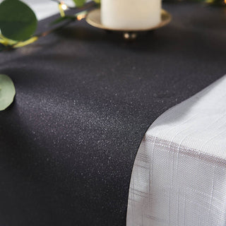 Make a Statement with the 9ft Black Glitzing Glitter Table Runner