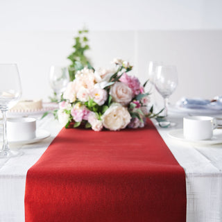 Add a Touch of Glamour with the 9ft Red Glitzing Glitter Table Runner