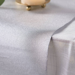 Enhance Your Event Decor with the Silver Glitzing Glitter Table Runner