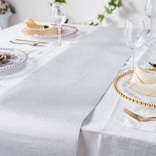 Create an Unforgettable Tablescape with the Silver Glitzing Glitter Table Runner
