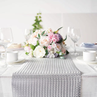 Glamorous Silver Sequin Table Runner for a Dazzling Event