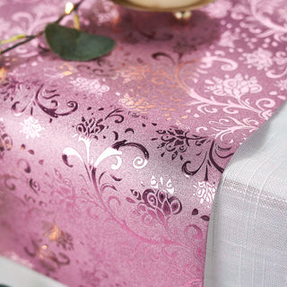Add a Touch of Vintage Glamour with the 9ft Rose Gold Glamorous Vintage Floral Table Runner