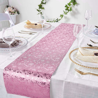 Create Unforgettable Table Decorations with the 9ft Rose Gold Glamorous Vintage Floral Table Runner