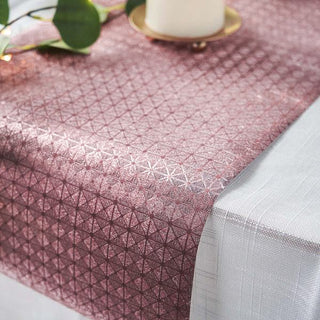 Elevate Your Event Decor with the 9ft Rose Gold Glamorous Geometric Print Table Runner