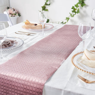 Create Unforgettable Memories with the 9ft Rose Gold Glamorous Geometric Print Table Runner