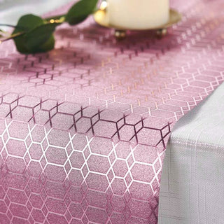 Add a Touch of Glamour to Your Event with the Rose Gold Honeycomb Print Table Runner