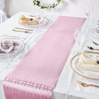 Create an Unforgettable Tablescape with the Rose Gold Honeycomb Print Table Runner