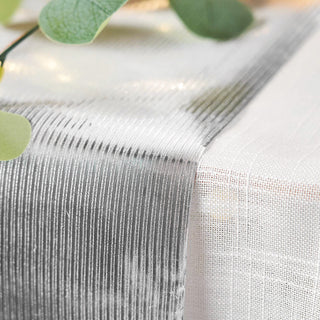 Make a Statement with Our Silver Glamorous Column Print Table Runner