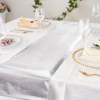 Why Choose Our Silver Glamorous Column Print Table Runner?