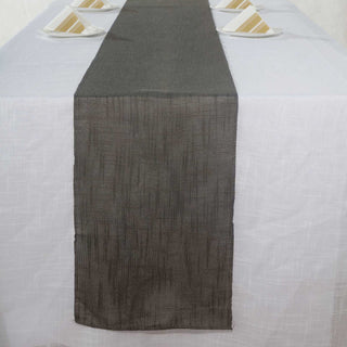 Experience Elegance with the Charcoal Gray Linen Table Runner