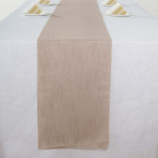 Wrinkle Resistant and Durable: The Perfect Taupe Linen Table Runner