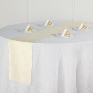 Elegant Ivory Linen Table Runner for Stylish Tablescapes