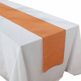 14x108Inch Orange Boho Chic Rustic Faux Burlap Cloth Table Runner#whtbkgd