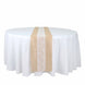 14inch x 106inch Natural Jute Burlap Table Runner With Middle White Lace#whtbkgd