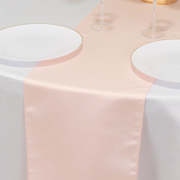 12"x108" Blush Lamour Satin Table Runner