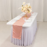 12x108inch Dusty Rose Lamour Satin Table Runner