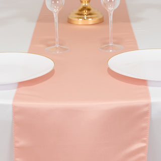 <h3 style="margin-left:0px;"><span style="background-color:transparent;color:#111111;">Elegant Dusty Rose Seamless Lamour Satin Table Runner 12"x108"</span>