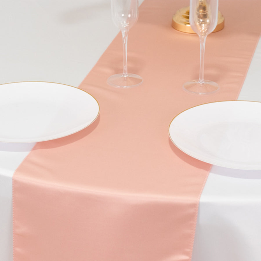 12x108inch Dusty Rose Lamour Satin Table Runner