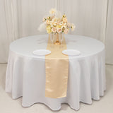 12x108inch Beige Lamour Satin Table Runner