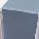 12x108inch Dusty Blue Lamour Satin Table Runner#whtbkgd