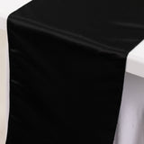 12x108inch Black Lamour Satin Table Runner#whtbkgd