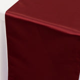 12x108inch Burgundy Lamour Satin Table Runner#whtbkgd