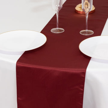 12"x108" Burgundy Lamour Satin Table Runner