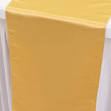 12x108inch Champagne Lamour Satin Table Runner#whtbkgd