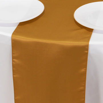 12"x108" Gold Lamour Satin Table Runner