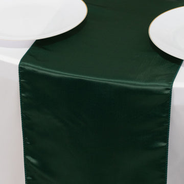 12"x108" Hunter Emerald Green Lamour Satin Table Runner