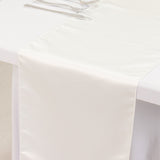 12x108inch Ivory Lamour Satin Table Runner#whtbkgd