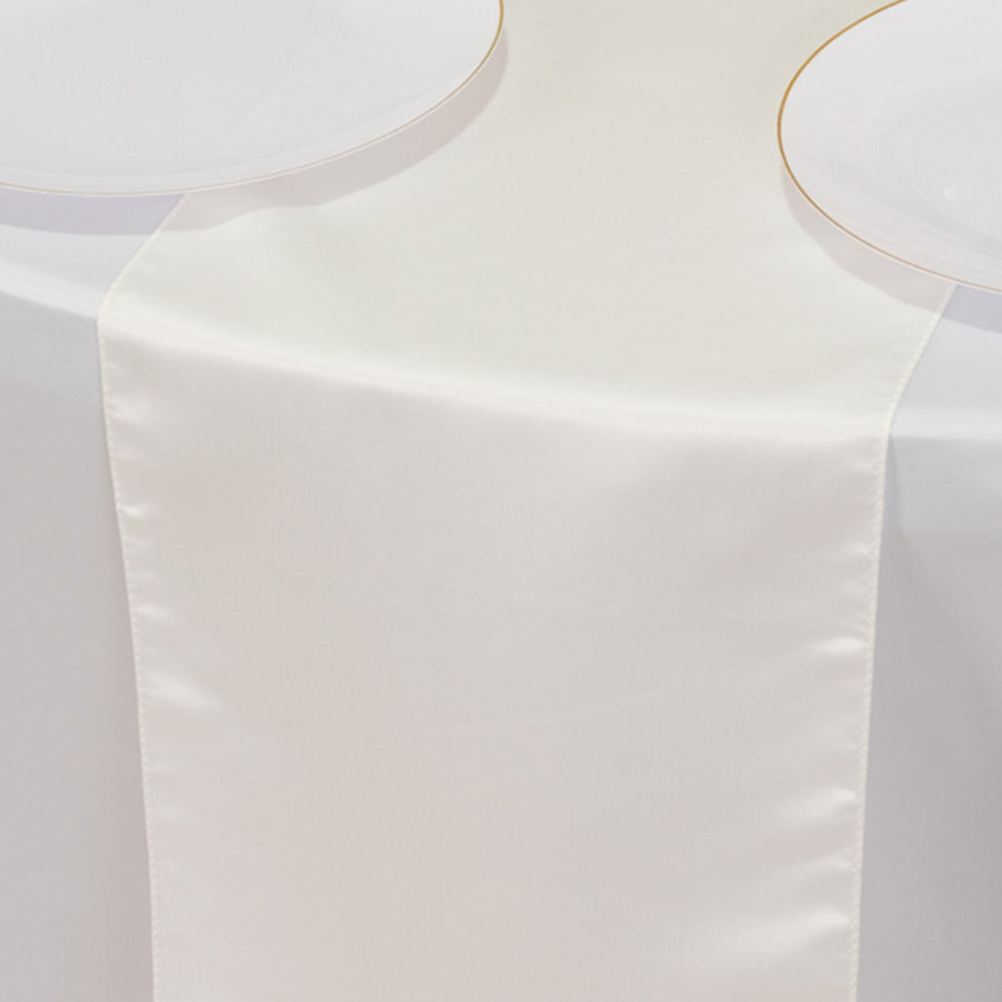 12x108inch Ivory Lamour Satin Table Runner