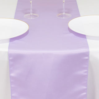 <h3 style="margin-left:0px;"><span style="background-color:transparent;color:#111111;">Elegant Lavender Lilac Seamless Lamour Satin Table Runner 12"x108"</span>