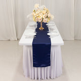 12x108inch Navy Blue Lamour Satin Table Runner