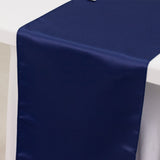 12x108inch Navy Blue Lamour Satin Table Runner#whtbkgd