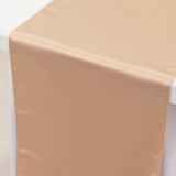 12x108inch Nude Lamour Satin Table Runner#whtbkgd