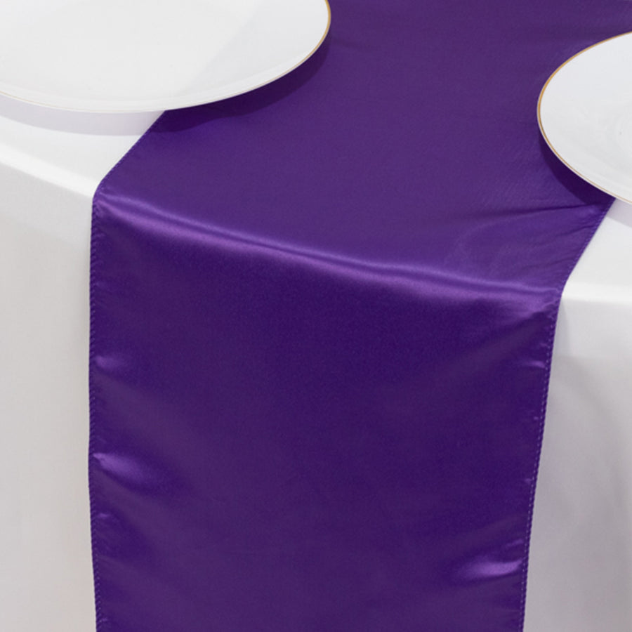 12x108inch Purple Lamour Satin Table Runner