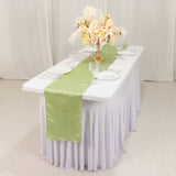 12x108inch Sage Green Lamour Satin Table Runner