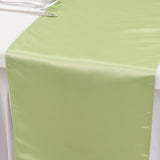 12x108inch Sage Green Lamour Satin Table Runner#whtbkgd